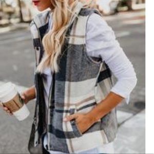 Adorable Plaid Vest with Sherpa Lining